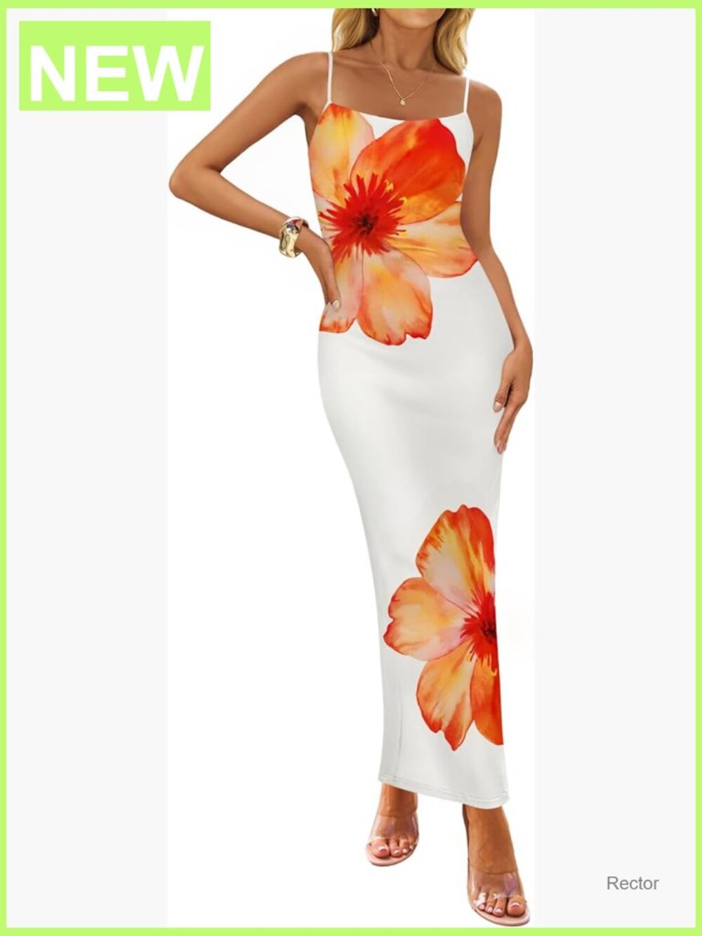 Women's Summer Maxi Dress Bodycon Floral Sleeveless Spaghetti Strap Boho Beach